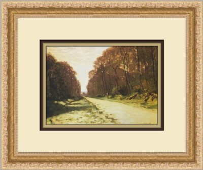 クロード・モネ、Road in the Forest of Fontainebl Claude Monet The Road in the Forest of Fontainebleau Custom Framed