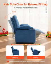 Kids Reclining Chair, Children Blue 