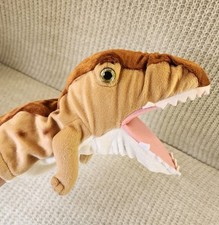 Aurora Plush Hand Puppet Brown Tan Dinosaur T-Rex