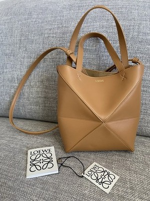 BRAND NEW LOEWE Tan Caramel Mini Puzzle Fold Convertible Leather