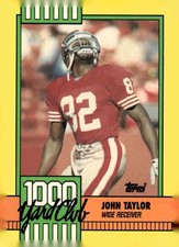 1990 Topps #24a John Taylor 1000 Yard Club