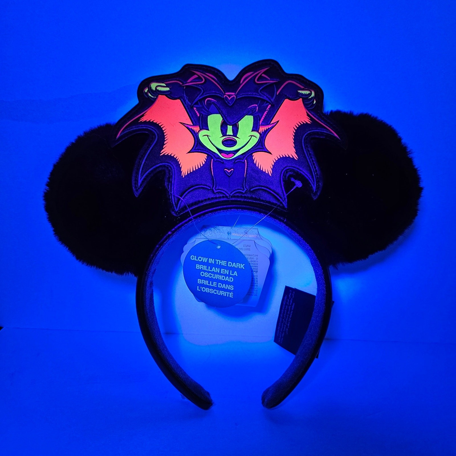 Disney Minnie Mouse Ears Bat Vampire Headband Glow In The Dark Mickey Ears | Vampire Bat Glow in the Dark Mickey Mouse Ears  main image 2