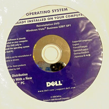Microsoft Windows Vista Business SP1 32-Bit Install DVD - Dell OEM