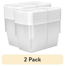 2 pack Sterilite Set of 10 6 Quart Small Storage Bins, Clear Plastic Storage