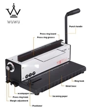TD-1200 Metal 34 Hole A4 Paper Document Binder Manual Spiral Wire Binding Machin