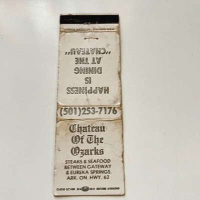 Chateau Of The Ozarks Gateway Eureka Springs AR Vintage Matchbook Cover TMB67-6