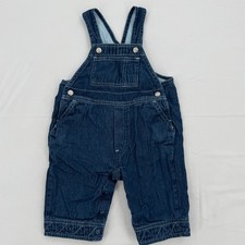 Vtg 1990s Baby Gap Classic Denim Overalls Dark Wash Cotton Dungarees 6-12 Months
