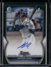 2023 Bowman Draft #CDA-HHA Hunter Haas Chrome Prospect Black Auto #/75