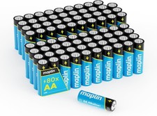 Maplin 80x AA LR6 1.5V Alkaline Batteries High Performance Long Life Pack 0.31 per battery