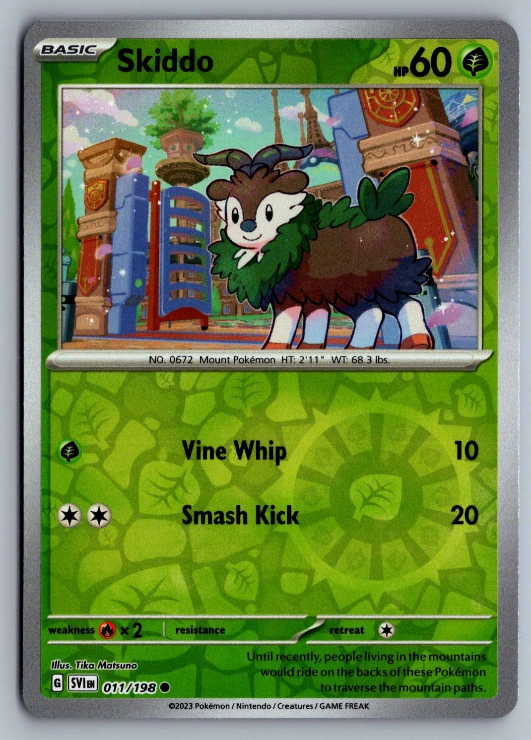 Skiddo Scarlet & Violet Base Set SVI #011/198 Common NM Reverse Holo