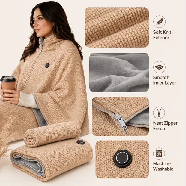 Portable USB Heated Vest 5V 2A Wearable Heating Jacket for Men Women Travel Offi image 4