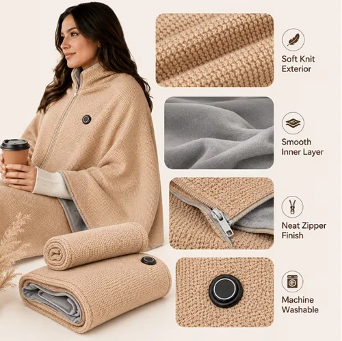 Portable USB Heated Vest 5V 2A Wearable Heating Jacket for Men Women Travel Offi image 4