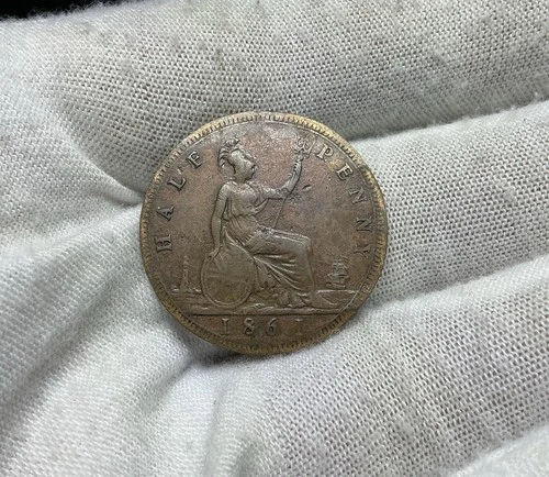 Photo of a 1861 Victoria Half Penny from an eBay listing that sold on Jun 22, 2026