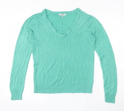Pep & Co Damen grün V-Ausschnitt Acryl Pullover Pulli Größe 12