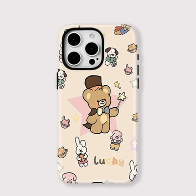 Skurril süßer Teddybär Kritzelmuster iPhone 17 16 15 14 13 12 11 Pro Max 
