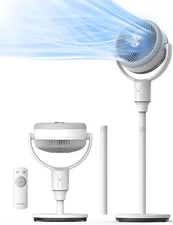 PELONIS Pedestal Fan, Air Circulator, Ultra OmniFlow (135°+90°Auto Oscillation)