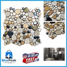 Parrotile Pebble Shower Floor Tile Bathroom Beige Wall Backsplash Mosaic Tiles