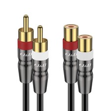 2 RCA Extension Cable Male to Female, Copper Shell Gold-Plated 2RCA Male to 2...