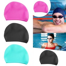 Swimming Cap Silicone Swim Cap High Headwear Summer Keep Hair Dry Flexible