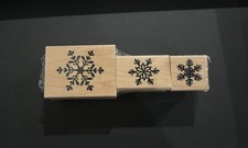 Snowflake Rubber Stamp Set Wood Mounted Recollections Holiday Christmas Winter
