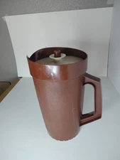 Vintage Tupperware Pitcher with Lid 2 Qt. Brown 800-7 lid 801-14