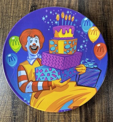 McDonald's 2003 Happy Birthday Plate Ronald McDonald Vintage