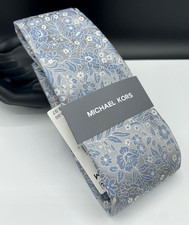 Michael Kors Men's Polyester Tie  Silver  Floral  NEW MSRP: 69.50