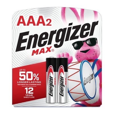 Energizer MAX AAA Batteries (2 Pack), Triple A Alkaline Batteries
