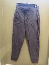 Athleta Joggers In Size 4 In a Plum /gray /zip pockets/drawstring/Super cute 
