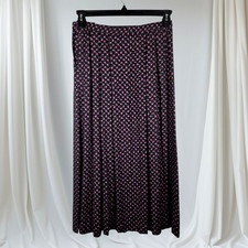 VTG Pendleton Pleated Black Floral Skirt Women's 8 Cottagecore Preppy Academia