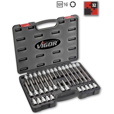 Vigor Steckschlüssel-Bit-Einsatz-Set 1/2 (12.5 mm) 32teilig V1917