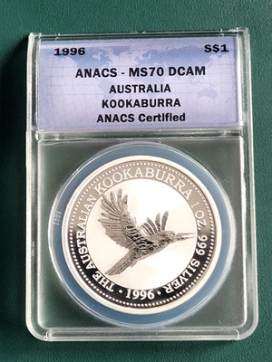 1996 Australia Coin Kookaburra 1 oz 0.999 Silver ANACS MS 70 DCAM 1996 Australia Coin Kookaburra 1 oz 0.999 Silver ANACS MS 70 DCAM