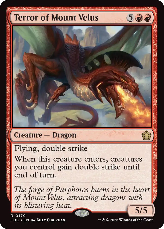 x1 Terror of Mount Velus R MTG Commander: Foundations M/NM, English