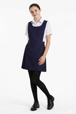 GIRLS BIB PINAFORE PLEATED SCHOOL UNIFORM DRESS  TOP QUALITY