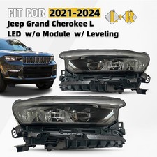 For 2021-2024 Jeep Grand Cherokee L Full Led Headlight W Drl Left Right Pair