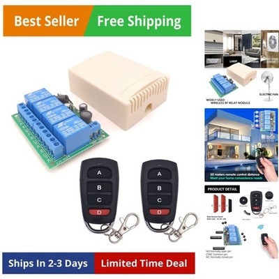 DC 12V 24V 4CH Wireless Remote Control Switch DC 6-30V 10A 4-Channels 433Mhz ...