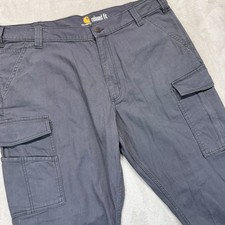 Carhartt Pants mens 40x30 Gray Relaxed Fit Cargo Rugged Flex Workwear