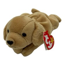 Vtg TY Beanie Baby FETCH the Golden Retriever DOB 2/4/1997 W Heart Tag