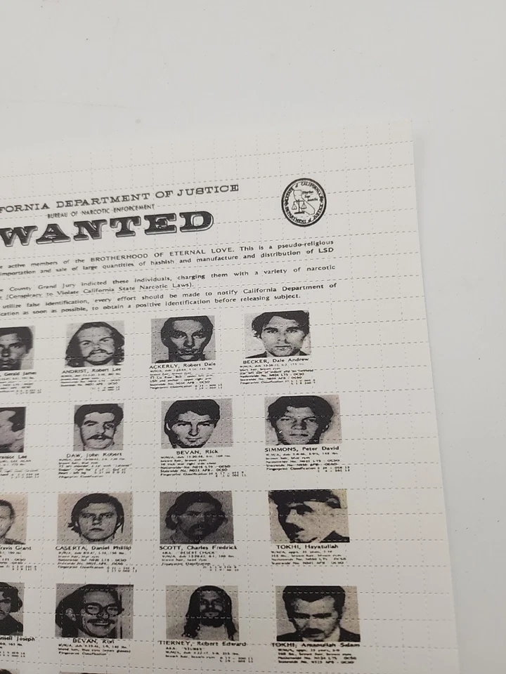 Impressão artística "Wanted Poster" Brotherhood Of Eternal Love Blotter - Imagem 4 de 4