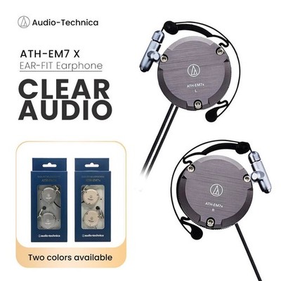 New Audio-Technica ATH-EM7X Adjustable Aluminum Clip-On Headphones
