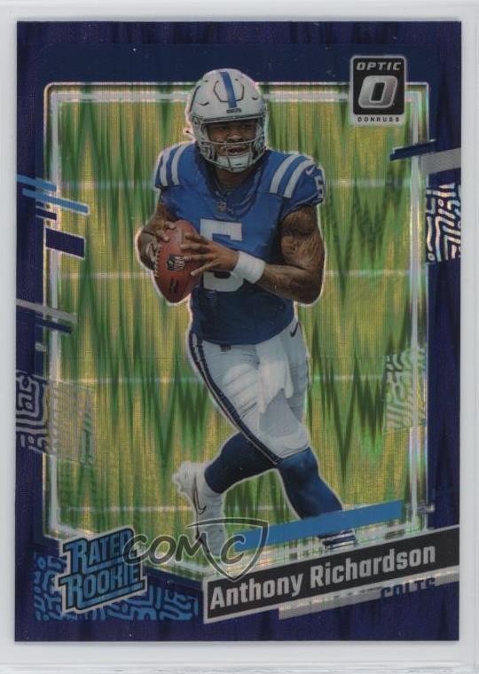 2023 Donruss Optic Rated Rookie Purple Shock Prizm Anthony Richardson #247 0ye0