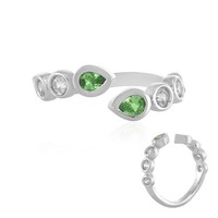Cavill Ring Sterlingsilber Tsavorit GrüN 0,27Ct Zirkon Platin Damen