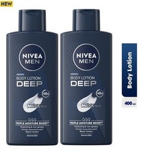 2x NIVEA MEN Deep Body Lotion For Men - 400ml (Pack of 2)