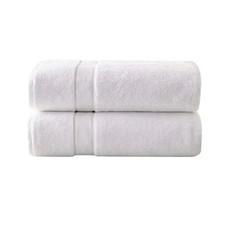 Image of 800 GSM White 100% Cotton Bath Sheet (Set of 2)