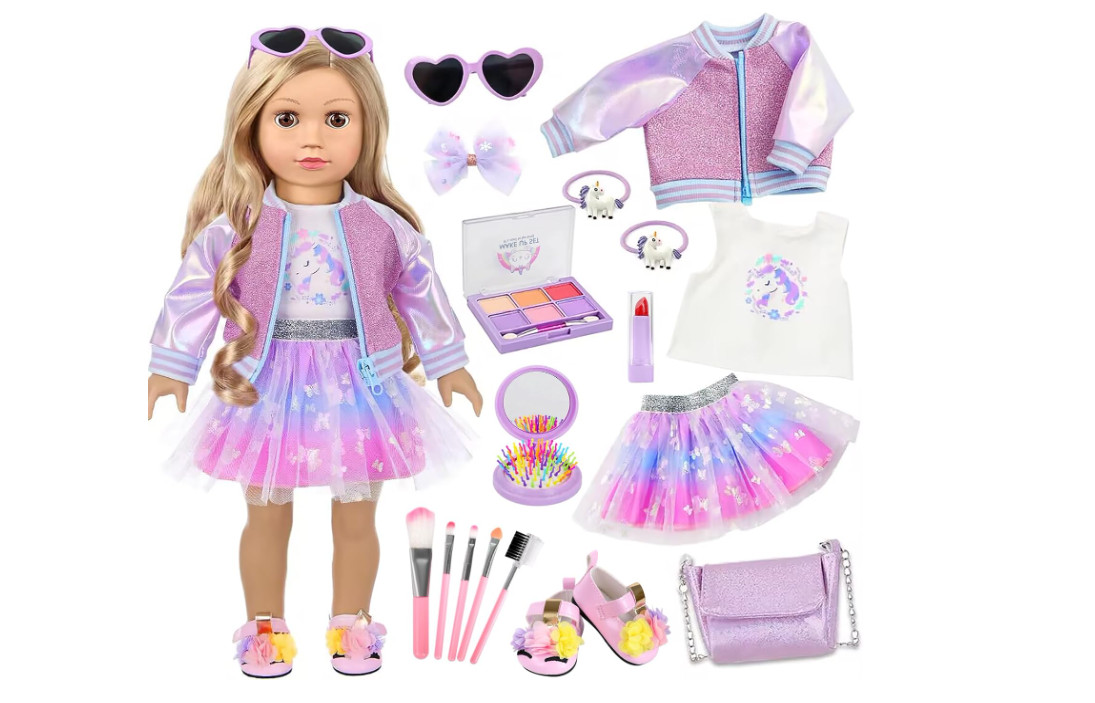 American 18 Inch Doll Makeup Accessories and Clothes Set