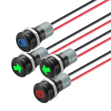 12V LED Indicator Small Light Indicator Waterproof 1/2(12Mm) Panel Cutout 12V