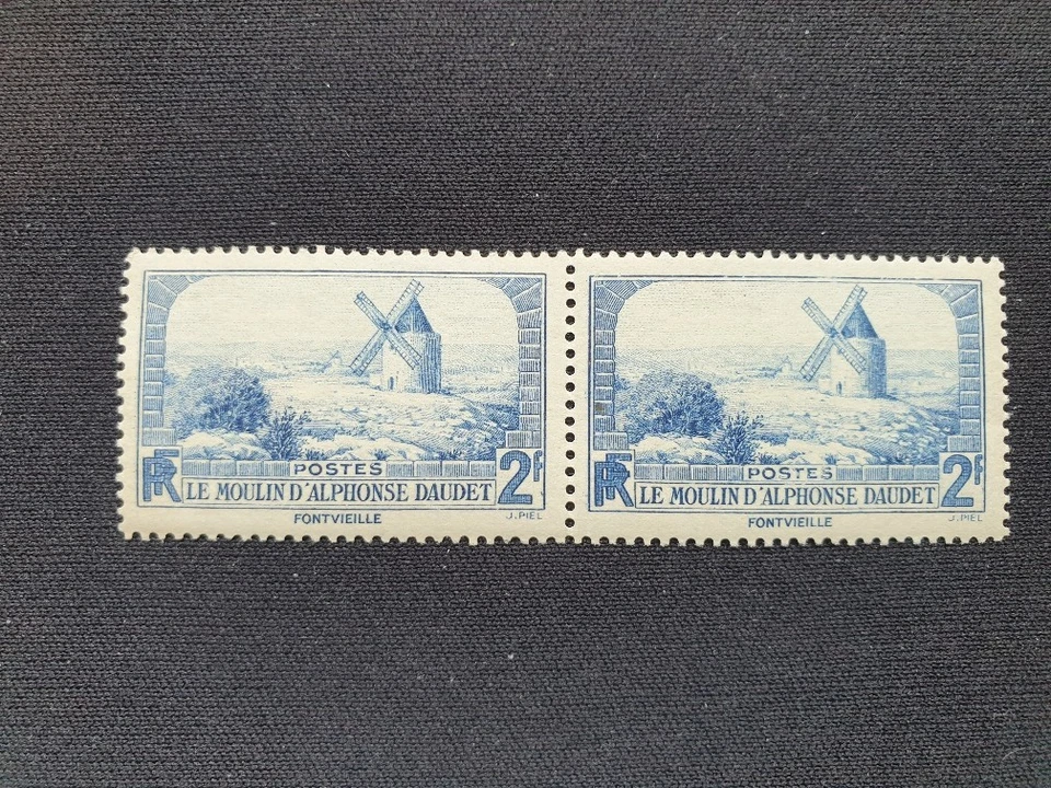 Paire de timbres neufs France Luxe ** MNH YT 311 : "Alphonse Daudet" - Photo 1/1