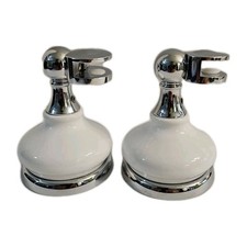 CRL  Porcelain and Chrome Mirror Pivots Pair ...