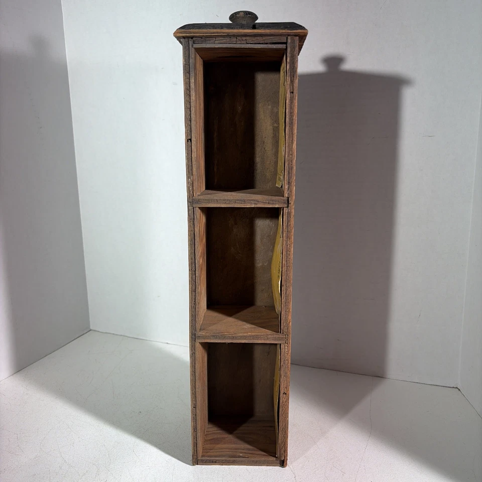 Vintage WW2 Army Air Force Wooden Drawer 3 Shelf Display Trinkets Storage Box - Image 4 of 4