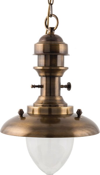 Maritime AußEnlampe Aus Messing Glas Ø29Cm IP43 HäNgeleuchte Terrasse Balkon-image